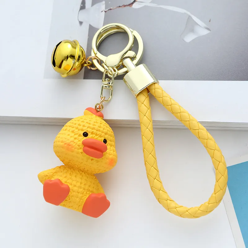 Resin Wool Animal Car Key Ring Cute Pendant - Yellow Chick