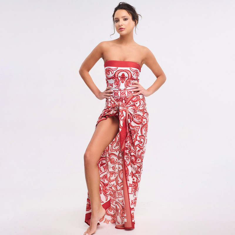 New Ethnic Print One-piece Swimsuit Suit Women