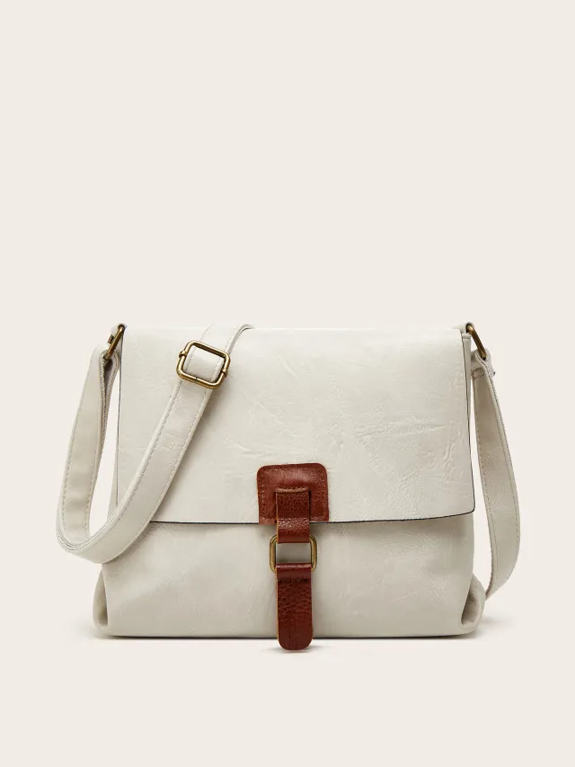 Minimalist Preppy Style Shoulder Fashion Casual Messenger Bag White - Shop at LoveMi