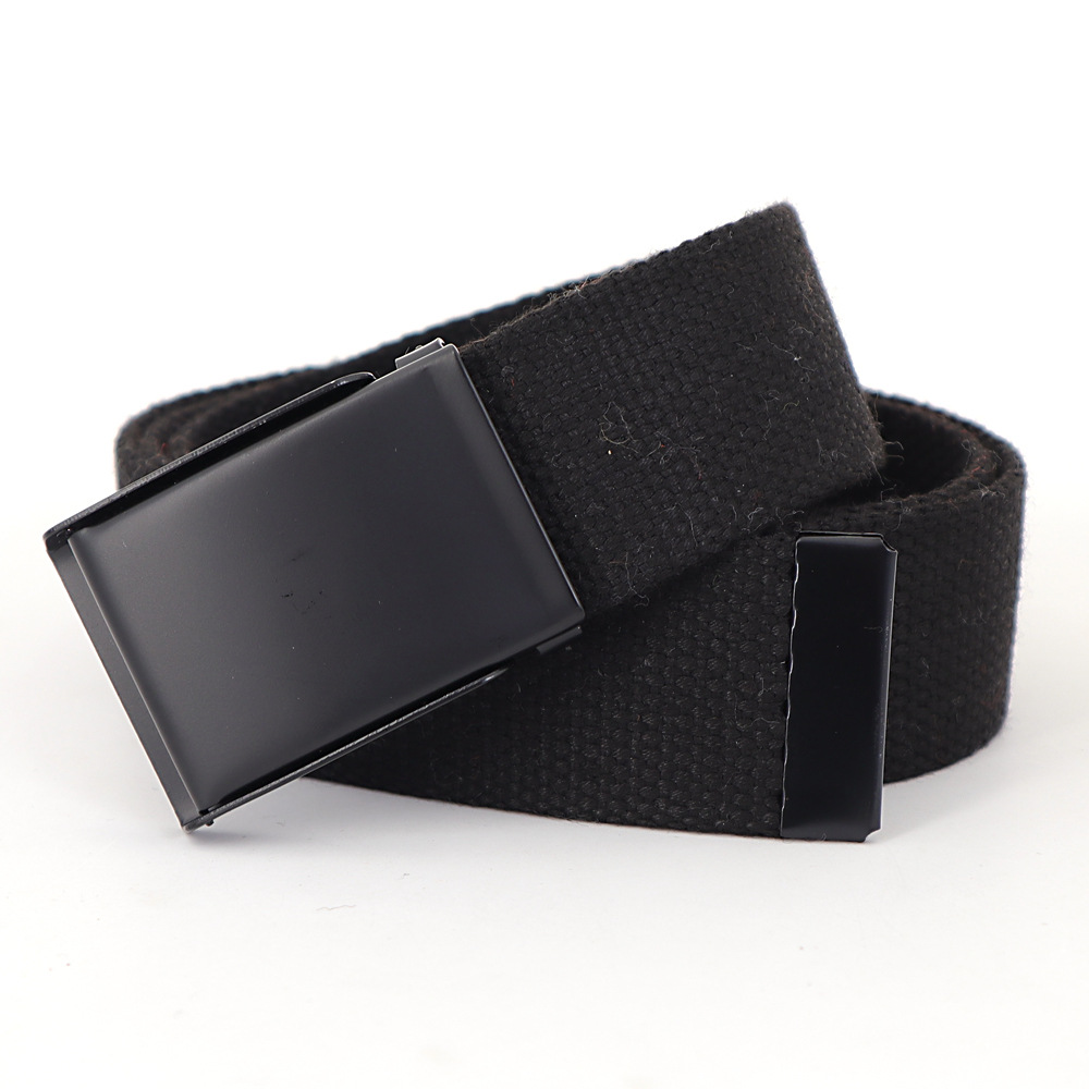 Men's Casual Canvas And Denim Belt With Buckle Closure - Image 4