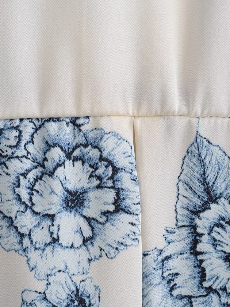 Fall Women's Clothing European And American Style Floral Print Shirt