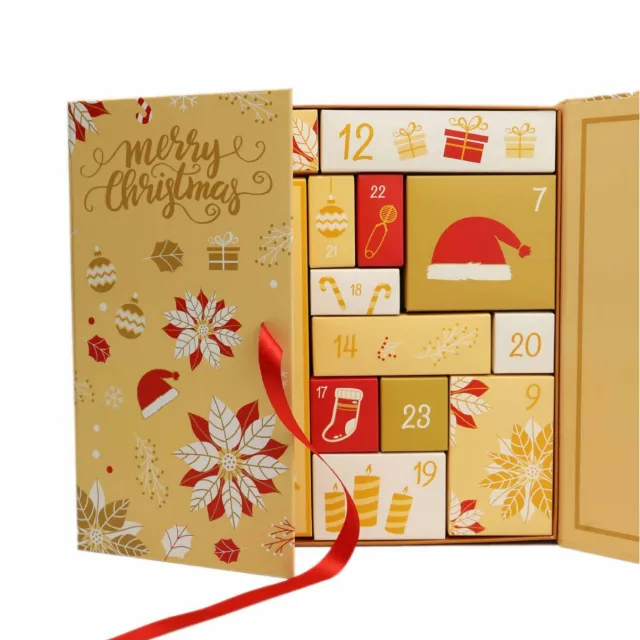 Countdown Calendar Christmas Gift Box Yellow - Shop at LoveMi