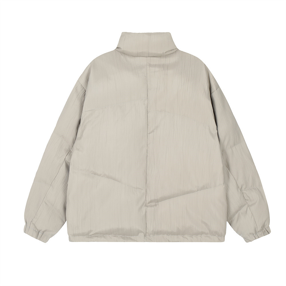 Letter Embroidered Stand Collar Cotton-padded Jacket Men's Warm