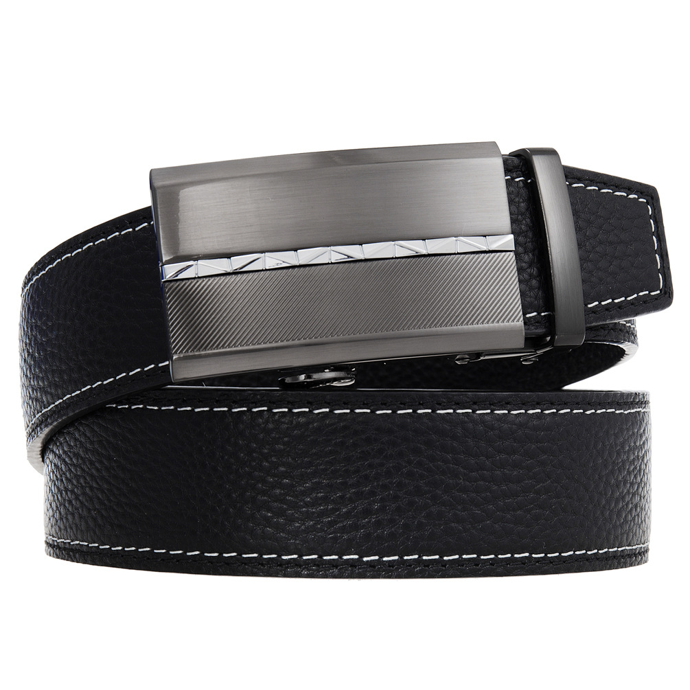 Title 5, New Mens Automatic Buckle Leather Belt