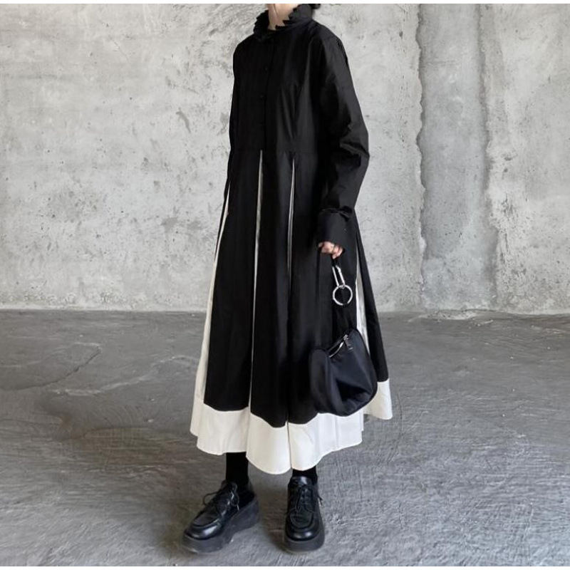 Black And White Contrasting-color Dress Children