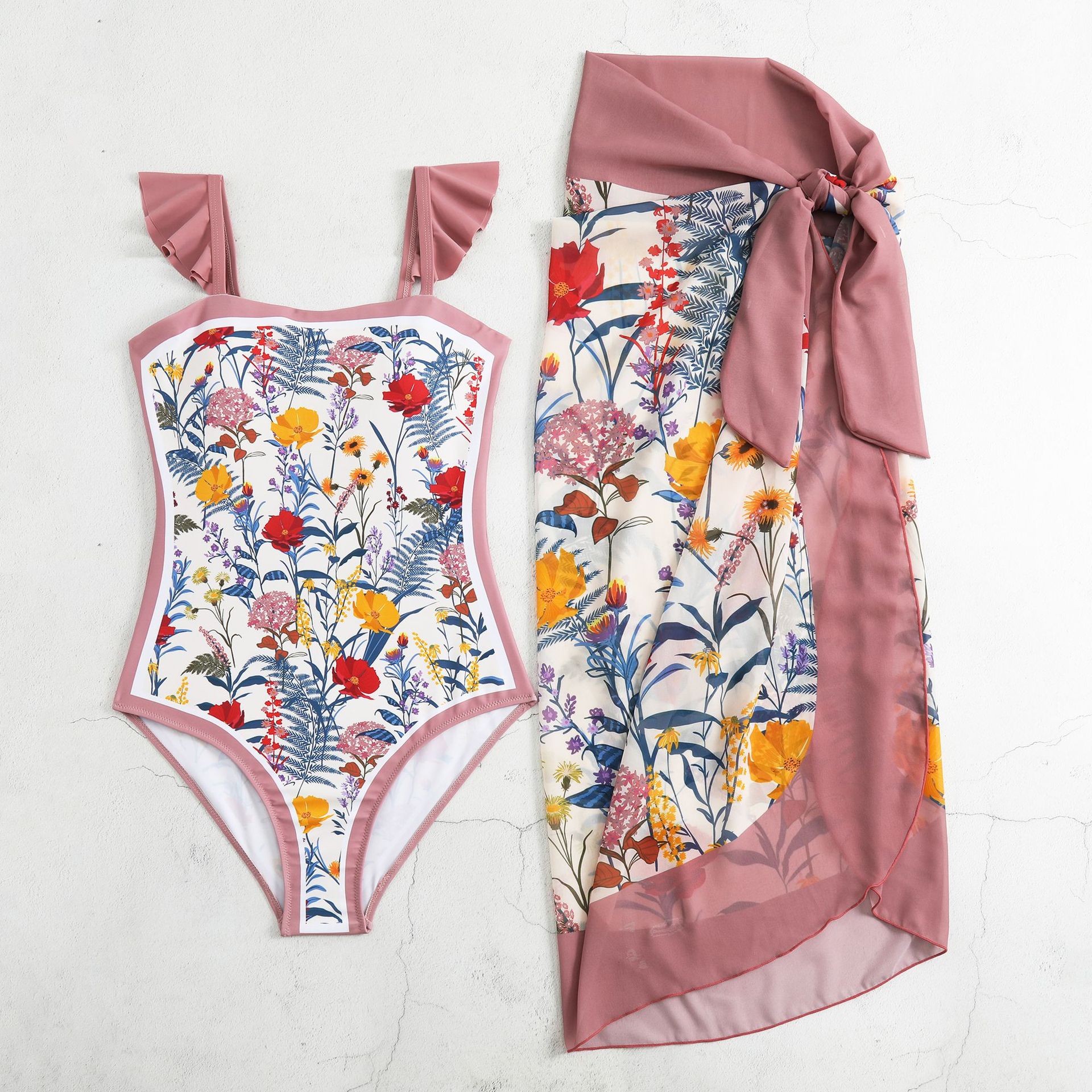 Women's One-piece Swimming Suit Two-piece Set