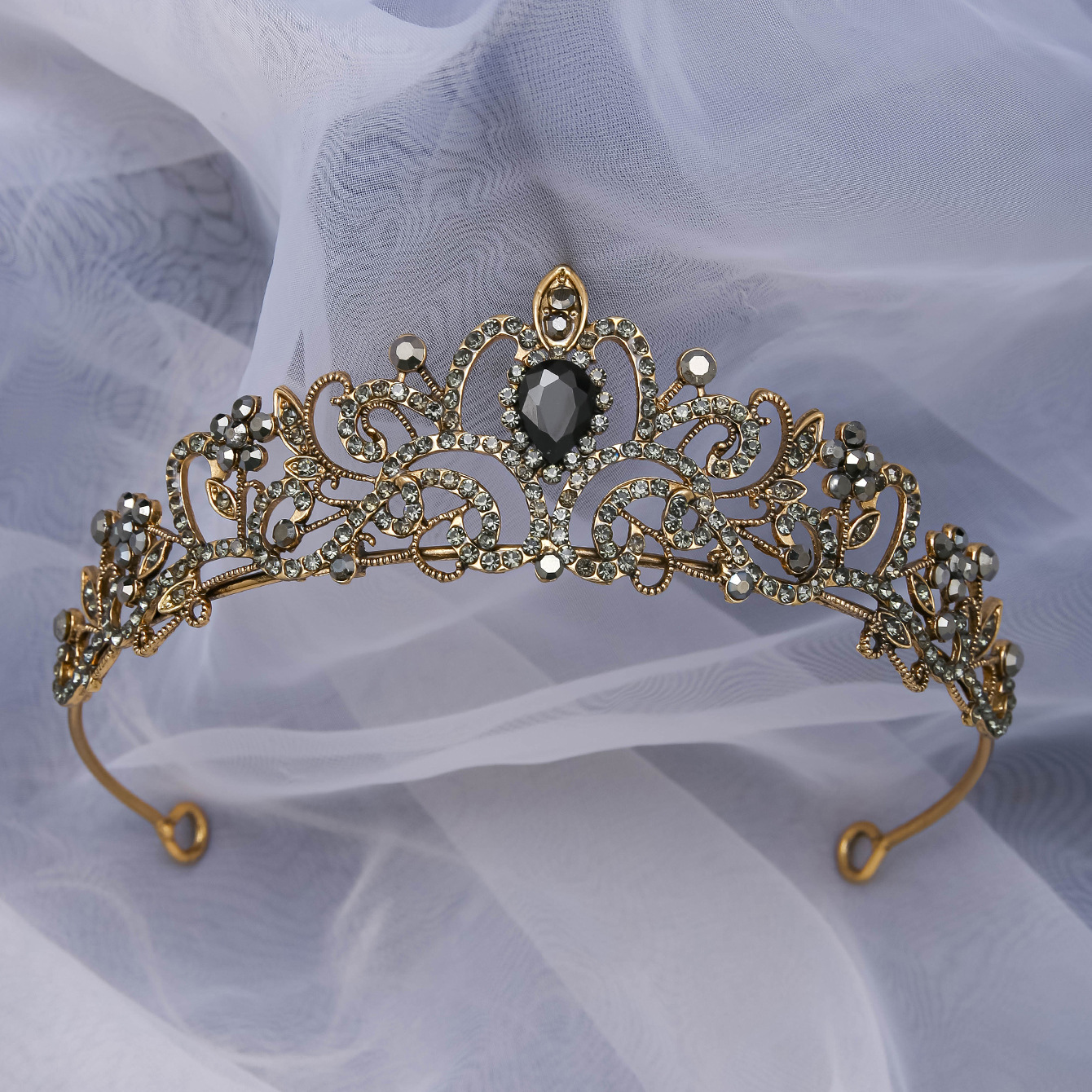Electroplated Alloy Women's Semicircle Crown With Diamond 8