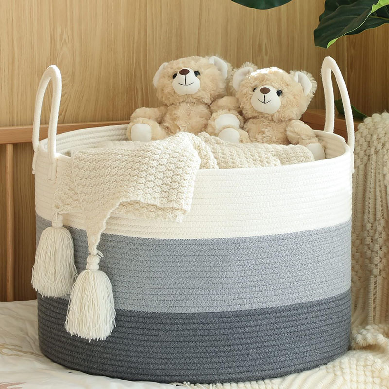 Cotton Woven Storage Basket, picture 2 of 6