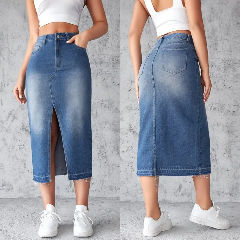 Womens Stylish Figure-hugging Denim Skirt