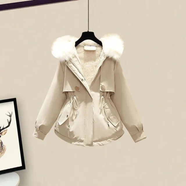 Women's Casual Sweater Haren Pants And Velvet Cotton Suit Set Beige Coat - Shop at LoveMi