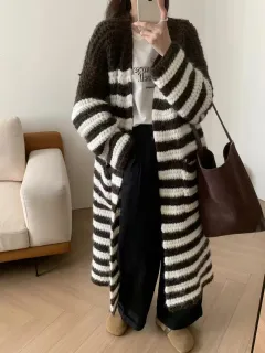 Loose And Lazy Style Sweater Coat Female Autumn Design Blouse - Brown - View 1