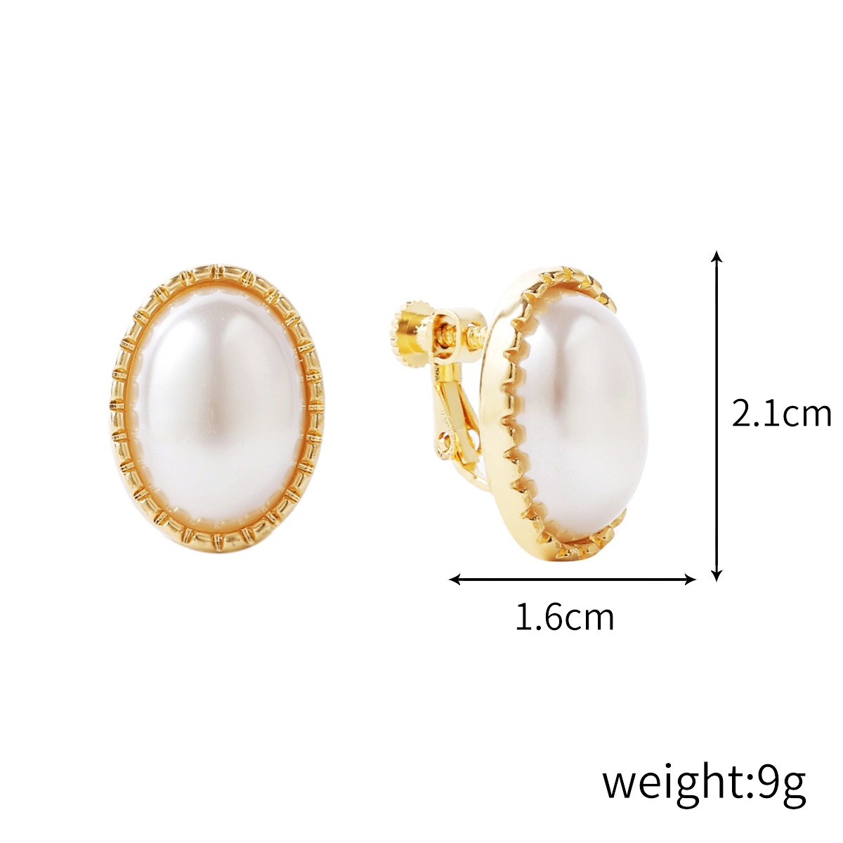 Women's Fashion Baroque Earrings Pearl Ear Clip