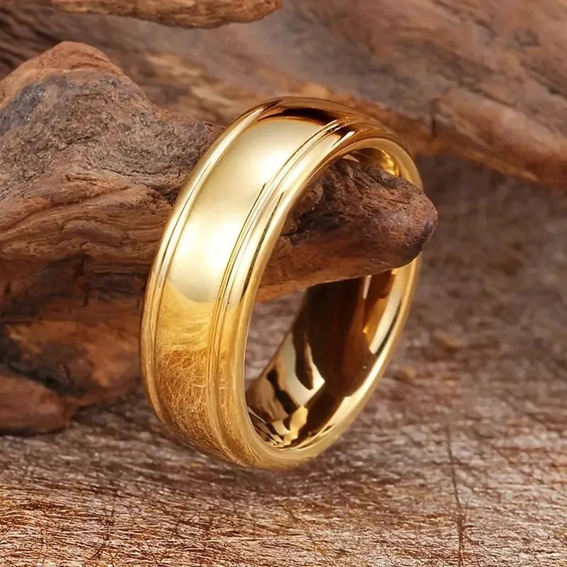 Fashion Creative Gold Stainless Steel Ring - As Shown In Figure 1