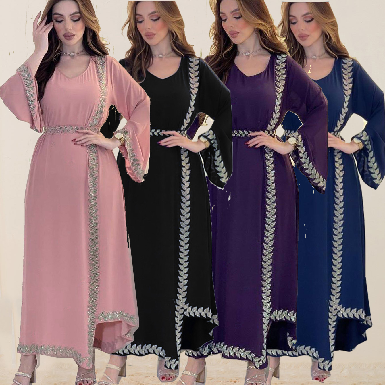 Middle East Rhinestone Women's New Long Dress