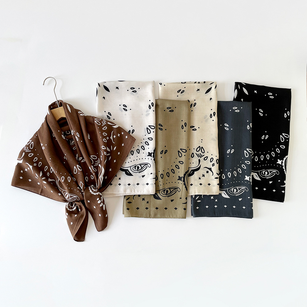 Cashew Flower Silk Scarf Square Handkerchief High-End Paisley Large Scarf