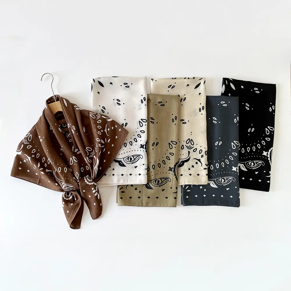 Cashew Flower Silk Scarf Square Handkerchief High-End