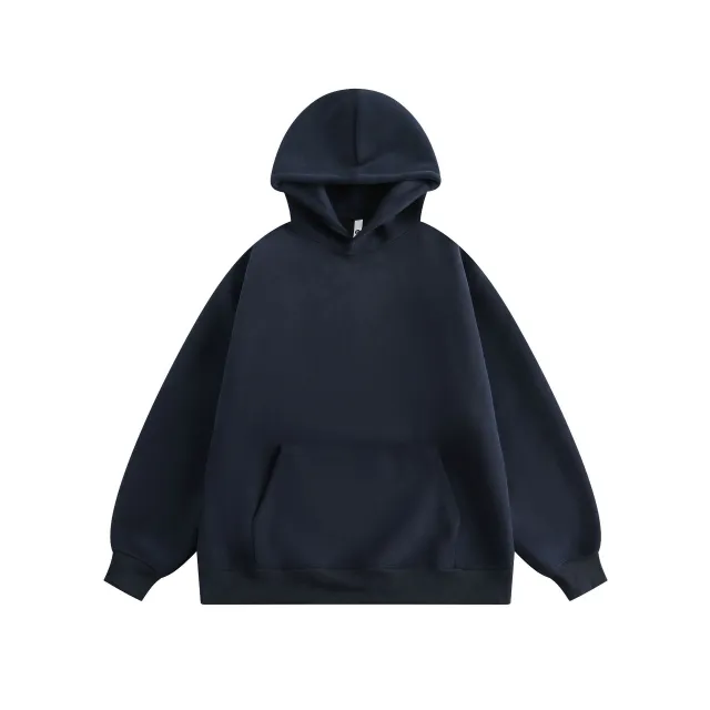 New Couple Simple Pullover Women's Clothing Solid Color All match Hoodie Navy Blue - Shop at LoveMi