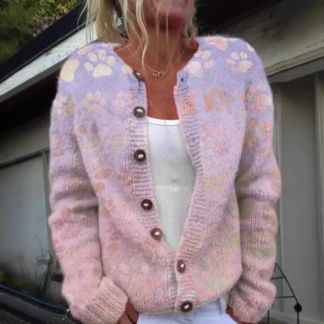 Creative Animal Print Shading Women's Cardigan Sweater 1 Models E044 L - Shop at LoveMi