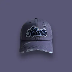 Washed Denim With Hole Baseball Cap Female Summer Korean Style - Cloudy Blue - View 1