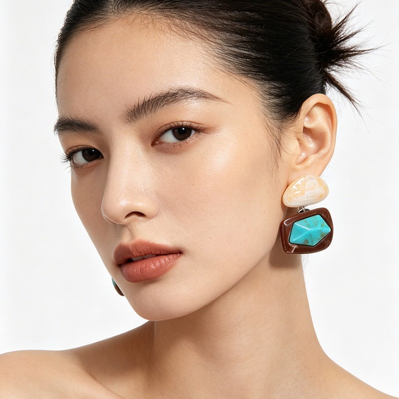 New Vintage-style Chic Colorful Resin Earrings