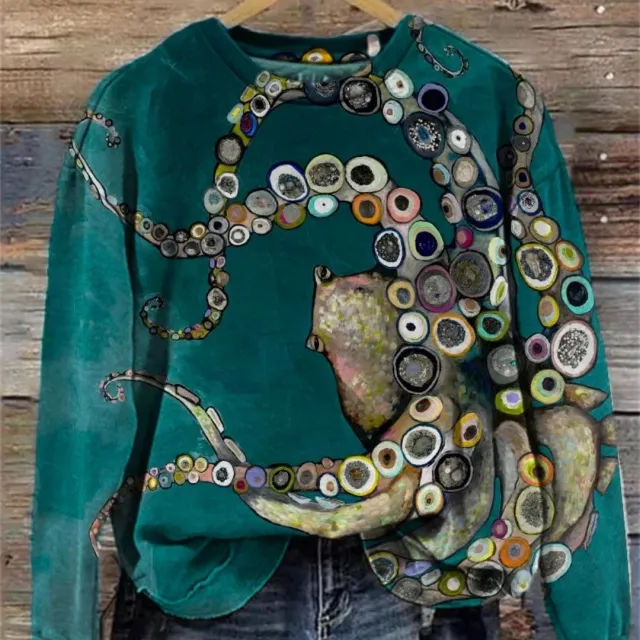 Women's Round Neck Over Plus Size Loose fitting Casual Pullover Green - Shop at LoveMi
