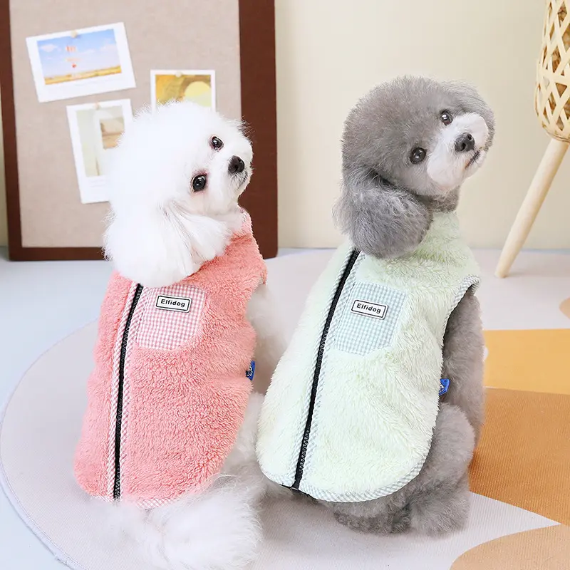 Pet Clothes Thermal Plaid Vest