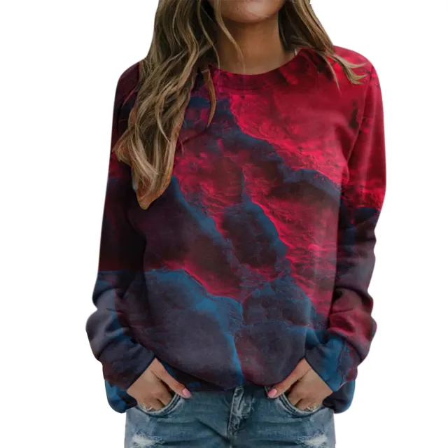 Starry Sky 3D Digital Printing Women's Round Neck Sweater Myl2720 L - Shop at LoveMi
