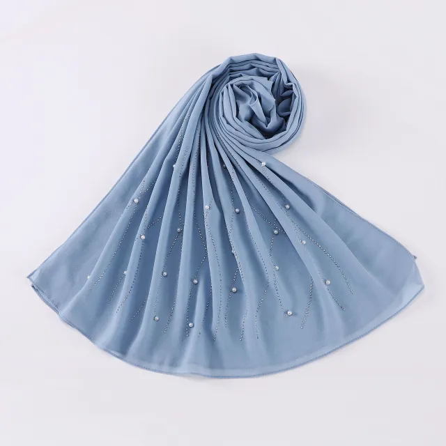 Women's Mesh Rhinestone Headscarf Shawl Blue - Shop at LoveMi