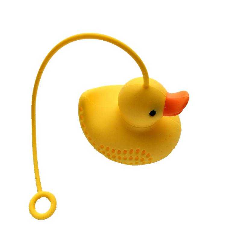 Tea flower tea filter duck silicone tea infuser (yellow)