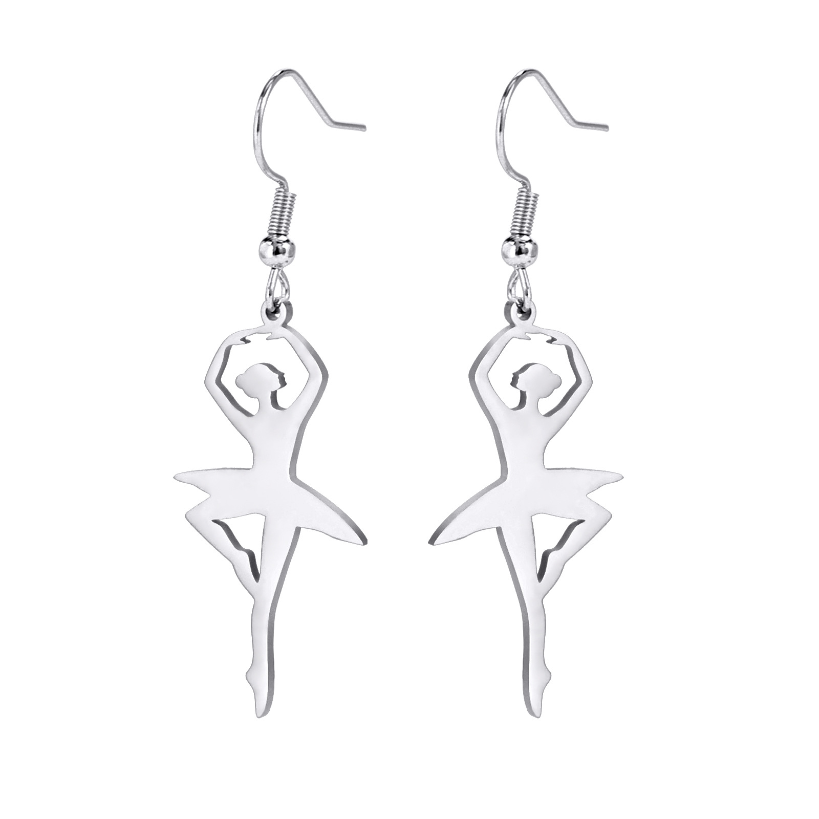 Women's Simple Fashion Ballet Pendant Stainless Steel Earrings