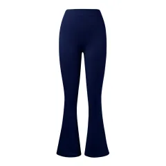 Nude Feel Seamless Slightly Flared Yoga Pants Sports Running Fitness Pants Female High Waist Hip Lift Yoga Pants - Navy Blue - View 1