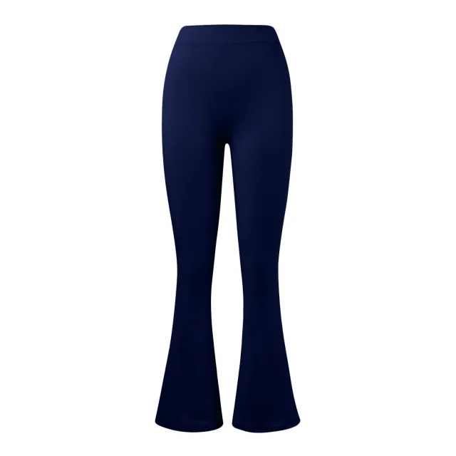 Nude Feel Seamless Slightly Flared Yoga Pants Sports Running Fitness Pants Female High Waist Hip Lift Yoga Pants Navy Blue - Shop at LoveMi