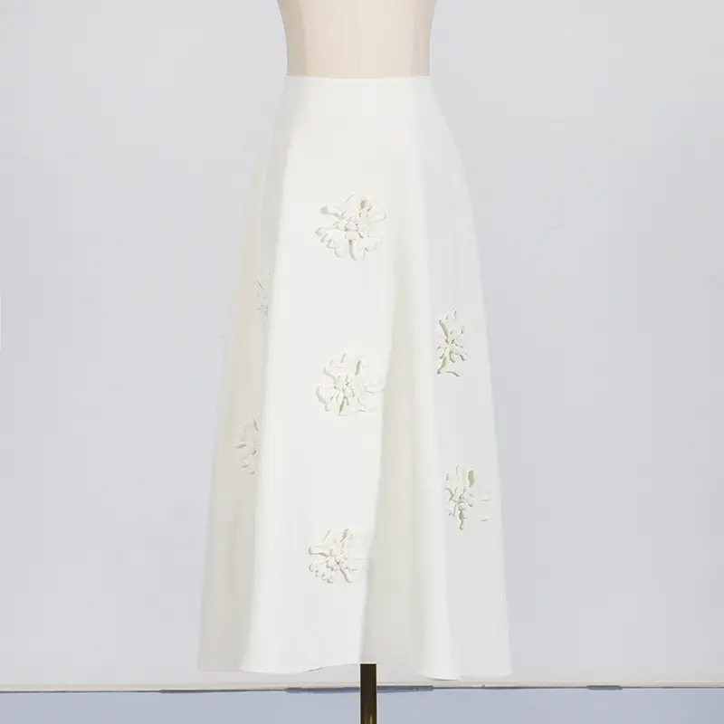 French-style Elegant Three-Dimensional Flower Skirt For Women