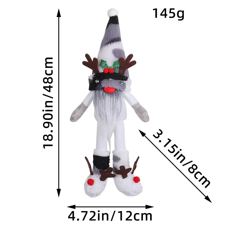 Christmas Antlers Long Leg Doll Decoration Desktop Decoration - Black