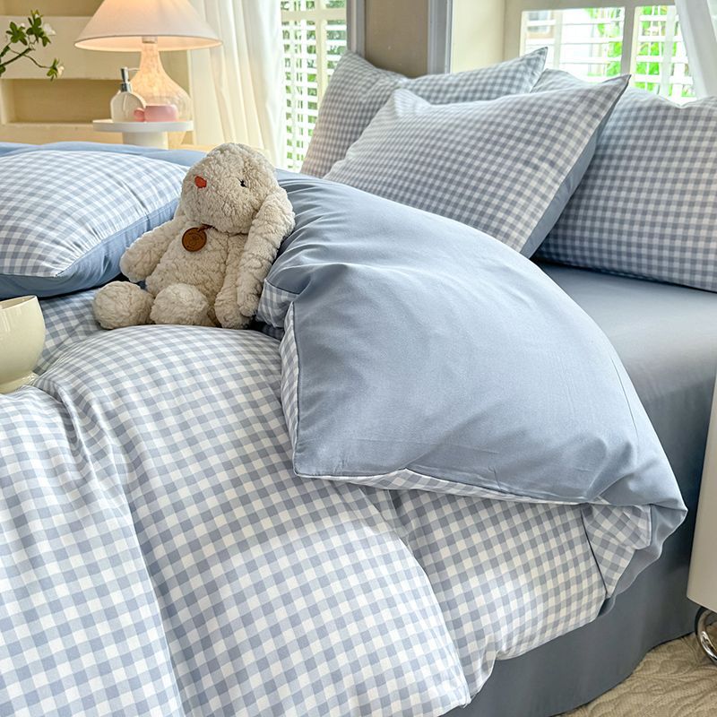 Pastoral Style Fresh Bed Sheet And Duvet Cover Four-Piece Set Washable