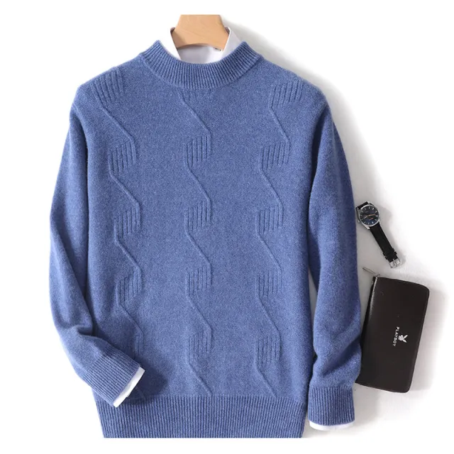 Autumn And Winter Men's Half Turtleneck Thick Sweater Loose Long Sleeve Warm Flower Basket - Shop at LoveMi