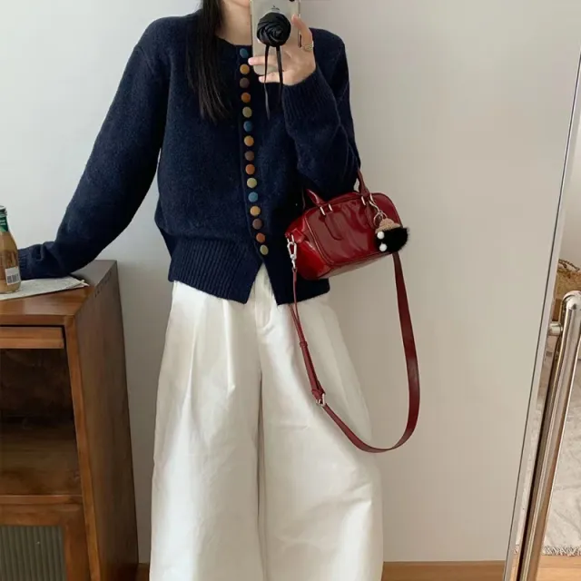 Temperament Wild Western Style Youthful looking Vintage Wine Sweater Coat Blue - Shop at LoveMi