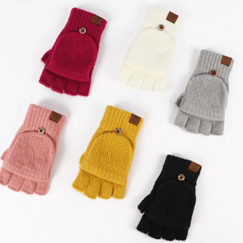 Winter Warm Flip Rhombus Gloves