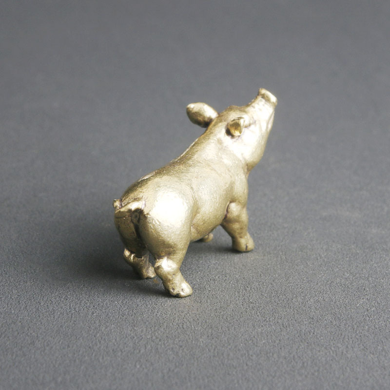 Title 3, Solid Brass Zodiac Pig Tea Pet Ornaments