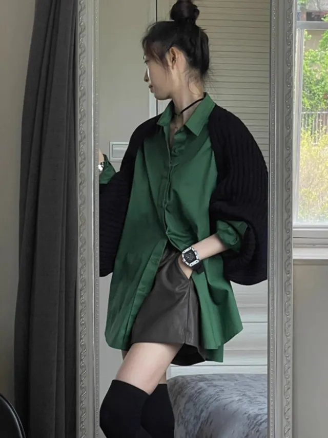 High Sense With A Set Of Sweater Shirt Two piece Set Unlined Top S - Shop at LoveMi