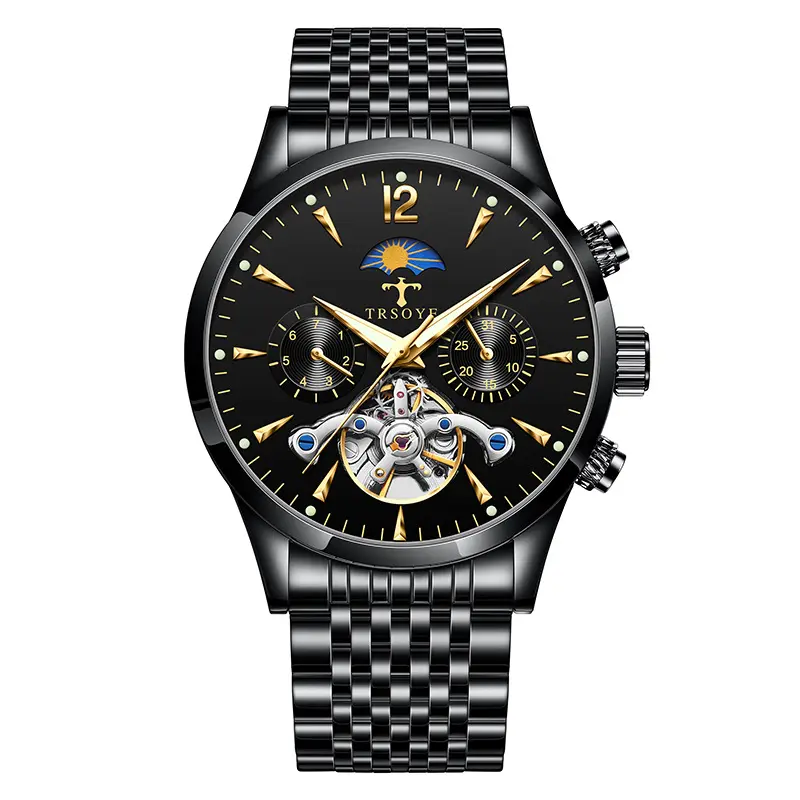 Men's Tourbillon Luminous Waterproof Hollow Out Mechanical