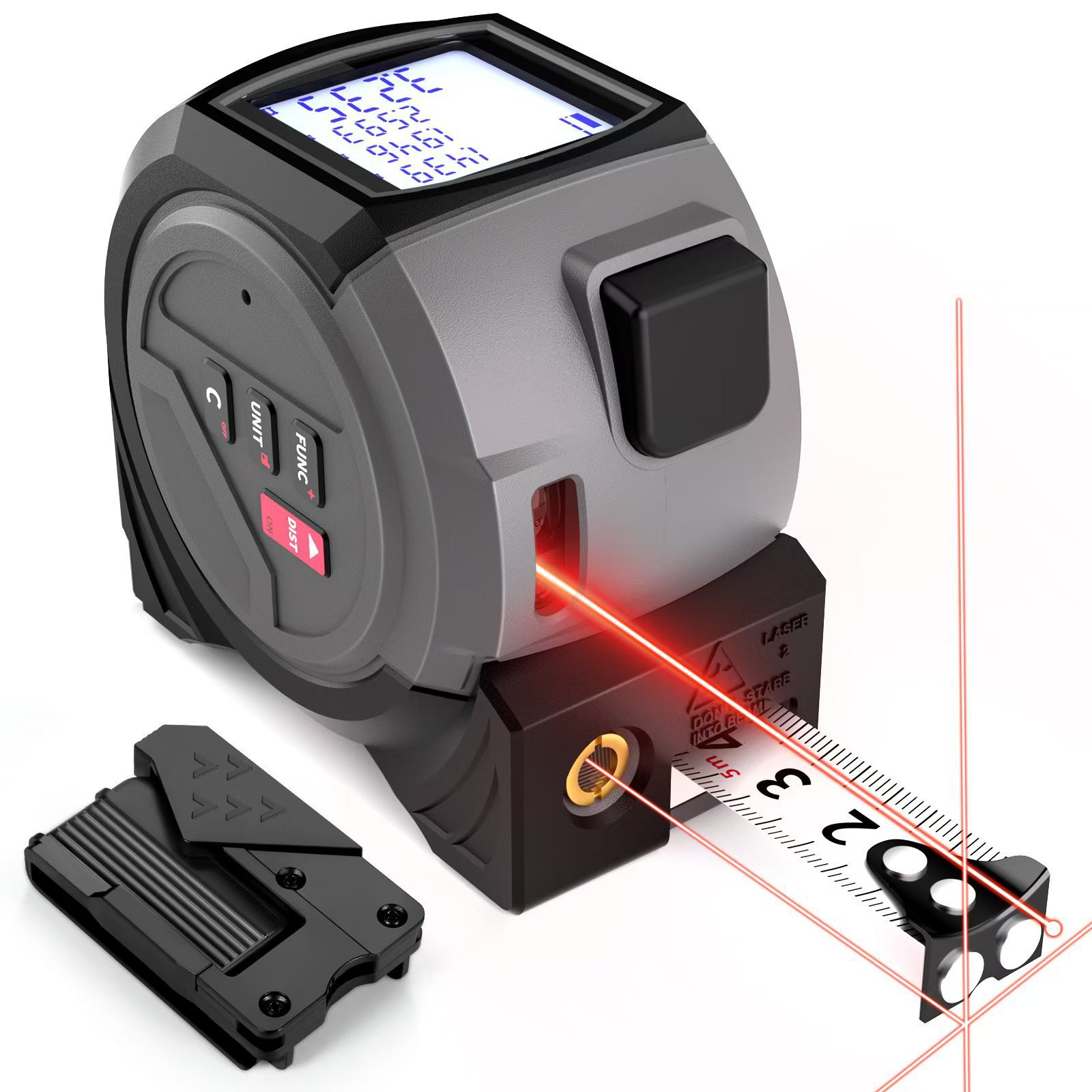 40-meter Digital Smart Tape Measure 3-in-1 Infrared 60-meter Distance Measurer With Cross-line Laser Projection 2
