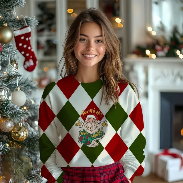 Women's Santa Claus 3D Digital Printing Sweater - Shop at LoveMi