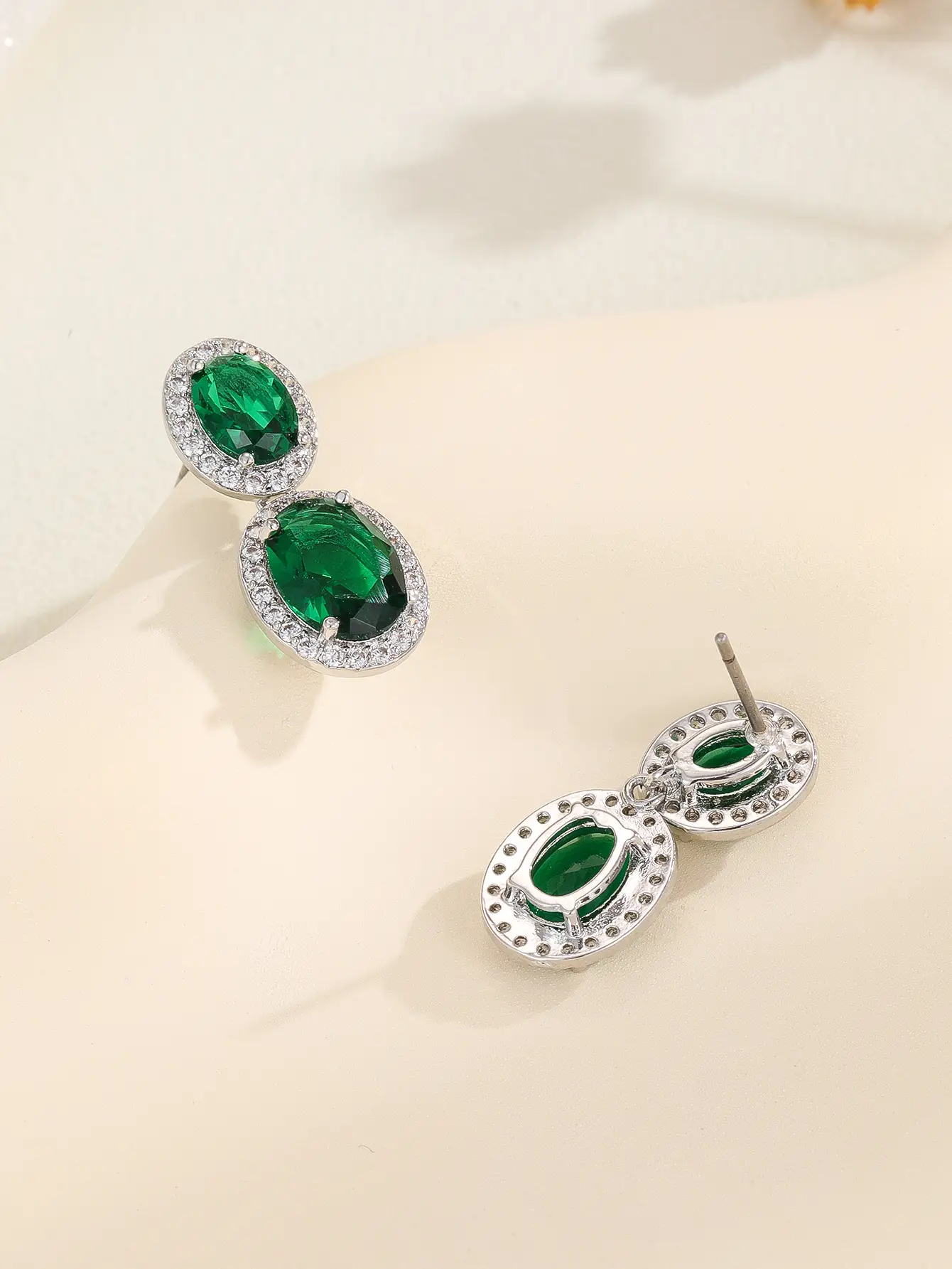 Oval Color Zircon SATINE Popular Fashion Earrings Advanced