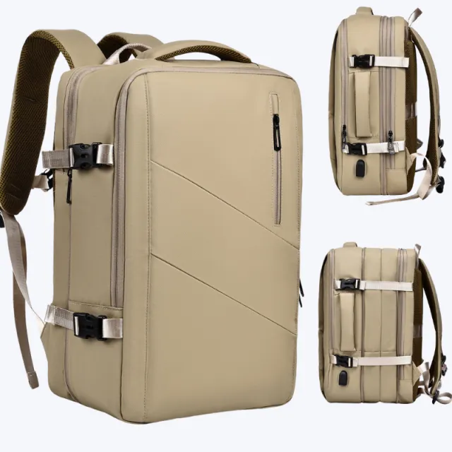 Large Capacity Backpack Business Scalable Computer Bag Khaki - Shop at LoveMi