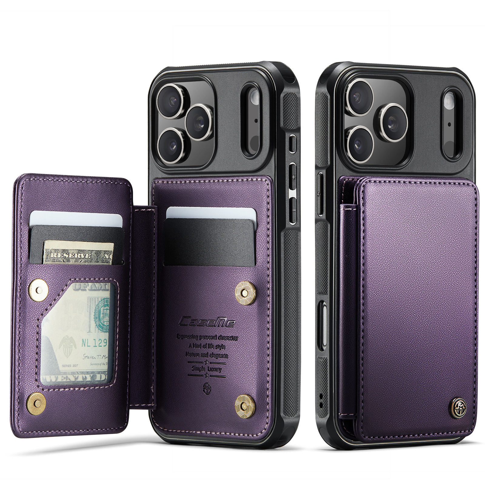 Flip Phone Case With Card Slot Protective Leather Case For Anti Scan Design 3