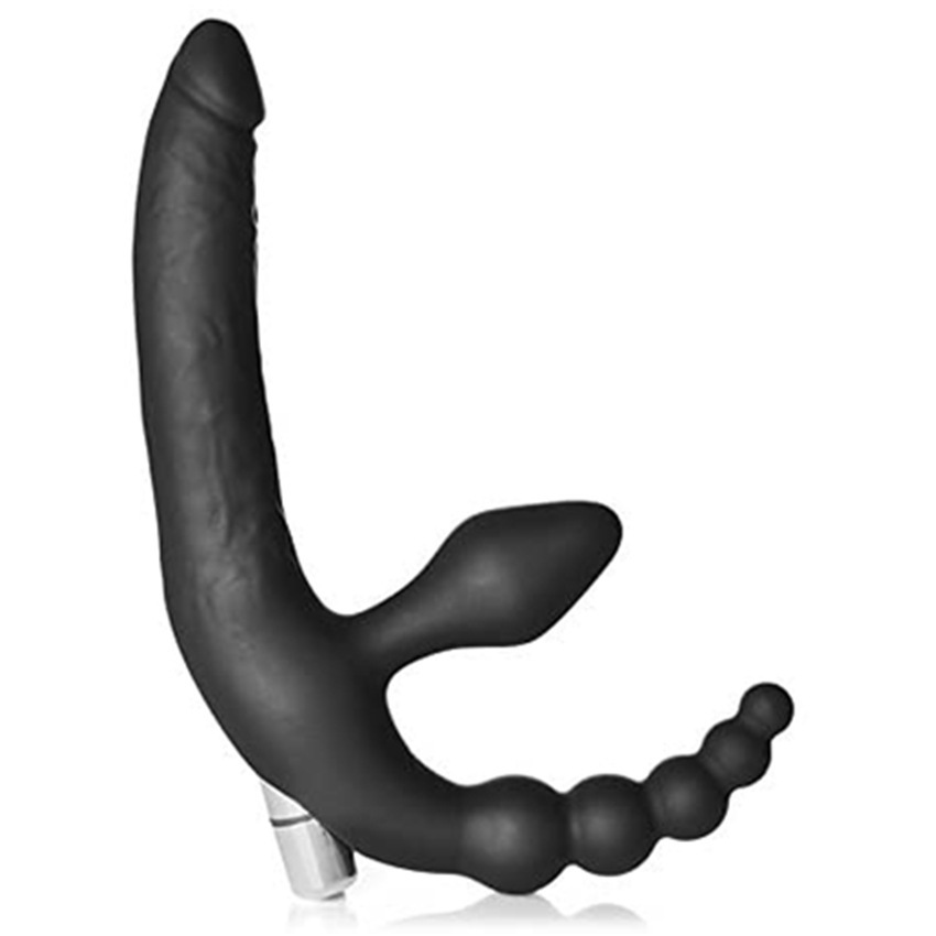 Three-point Resonance Back Court Double-headed Butt Plug Prostate Massage Massager