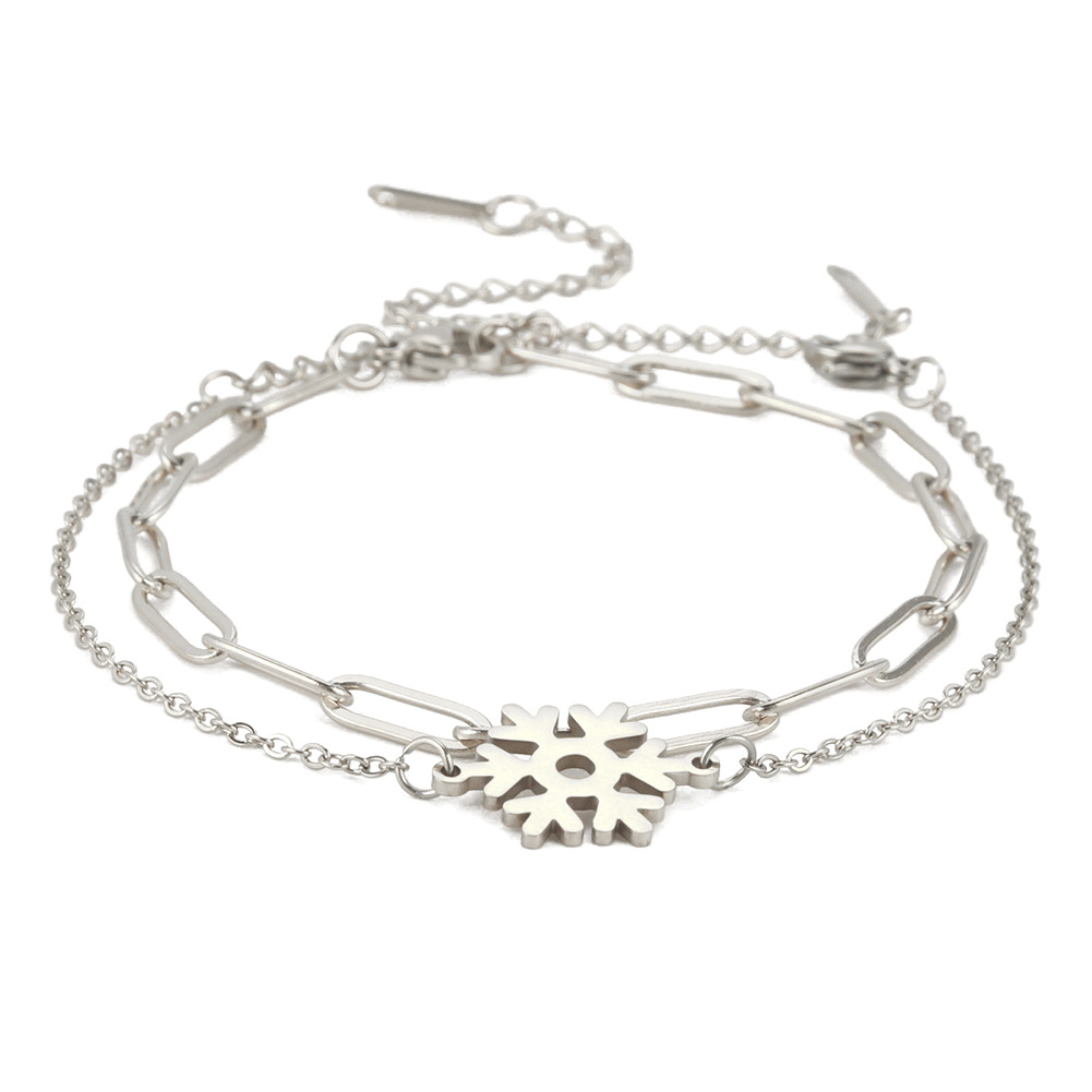 Women's Fashionable Elegant Stainless Steel Double-layer Bracelet