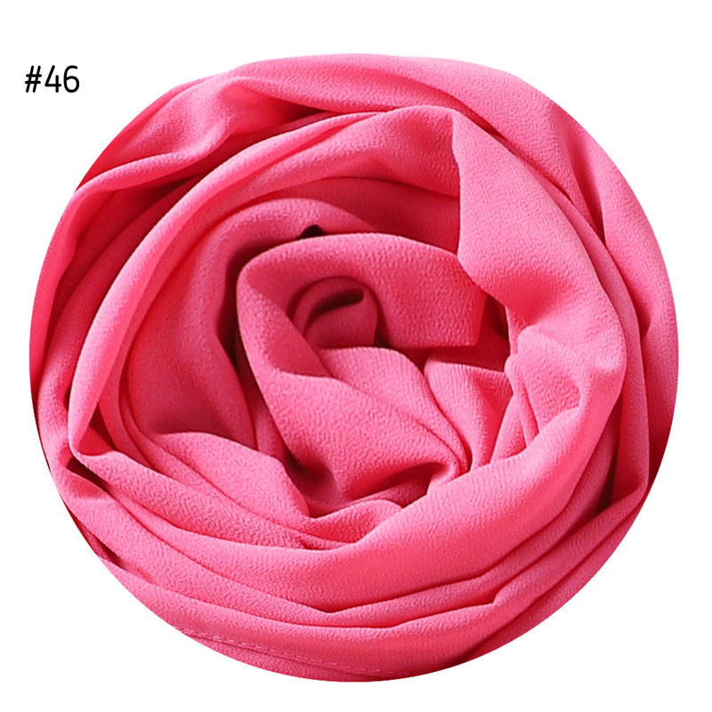 Solid Color Pearl Chiffon Scarf Head Covering Monochrome