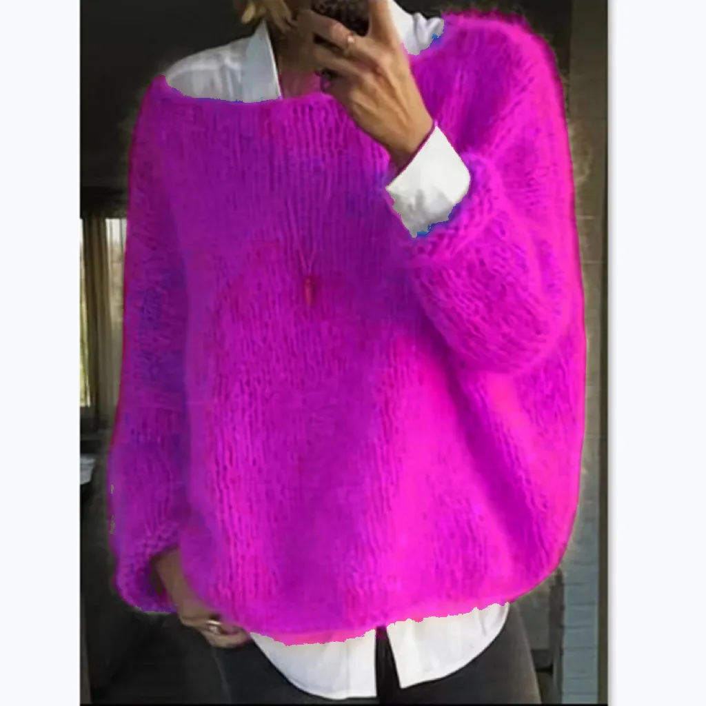 Women's Autumn And Winter Knitting Top Sweater - Rose